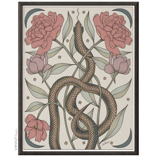 Garden Snake Nouveau Art Print