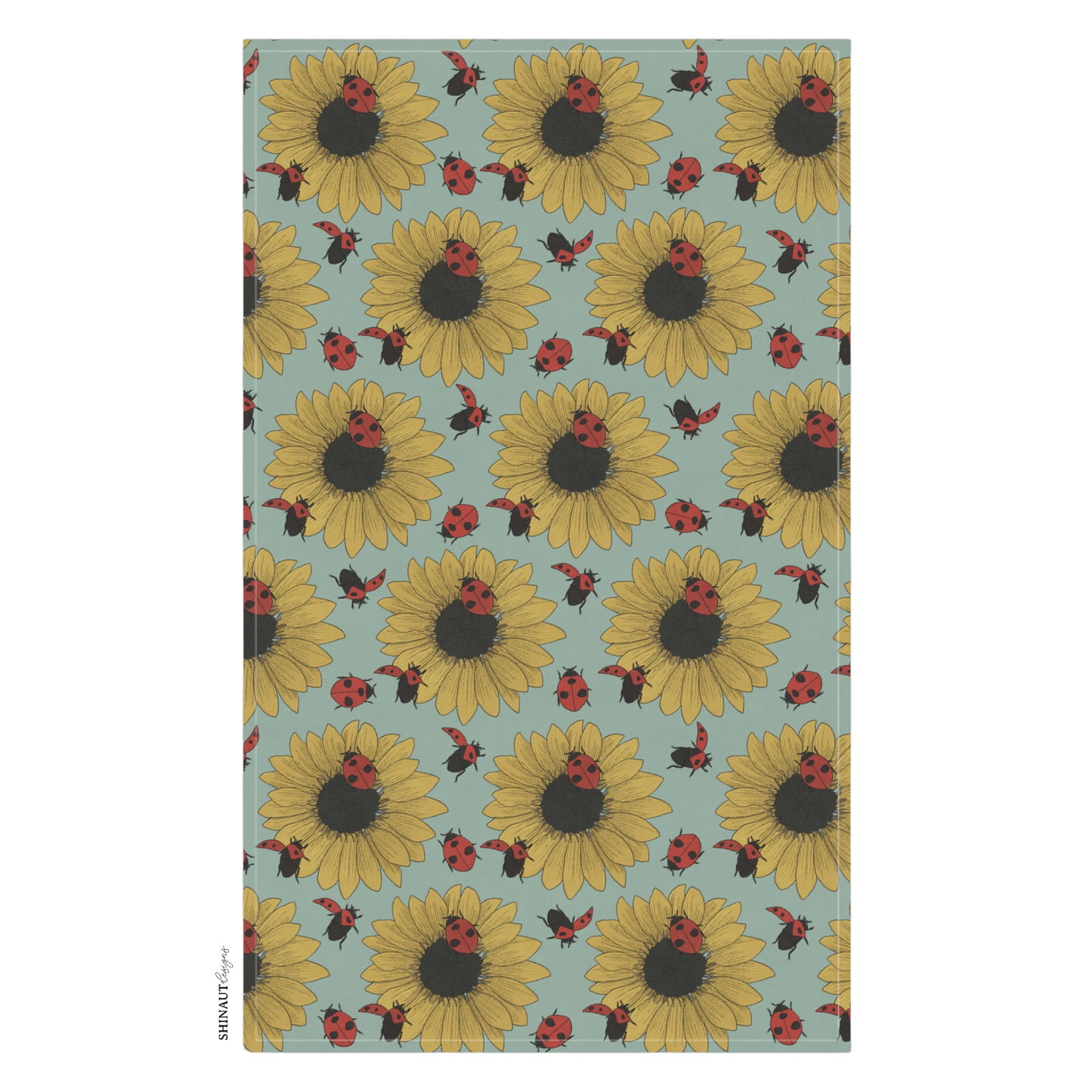 Sunflowers & Ladybugs Tea Towel Front