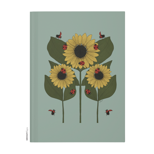 Three Sunflower Plants Hardcover journal