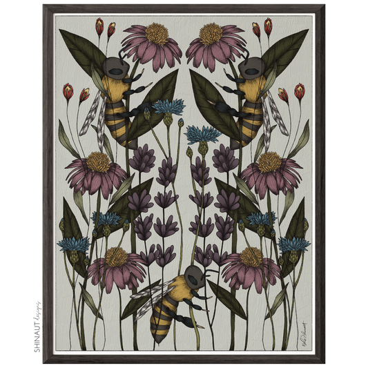 Bee Garden Nouveau Art Print