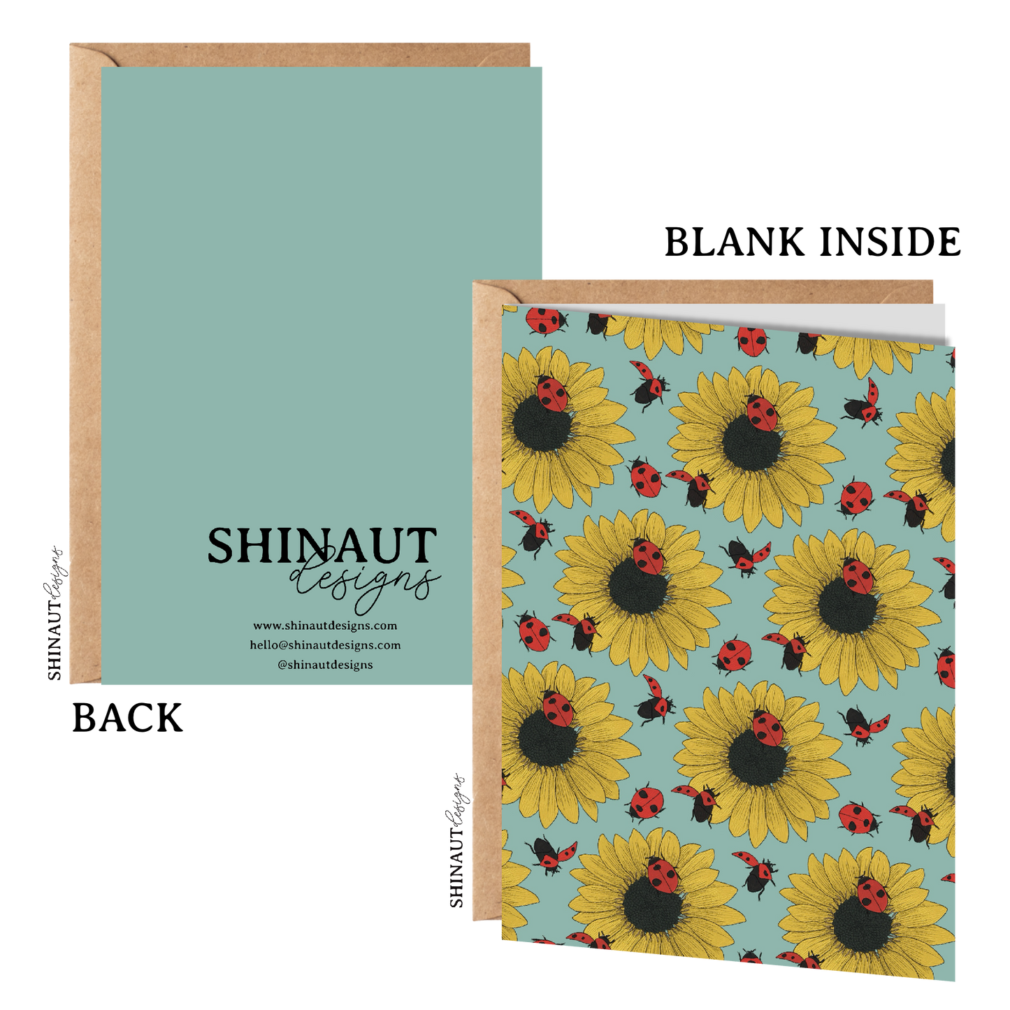 Sunflowers & Ladybugs Greeting Card