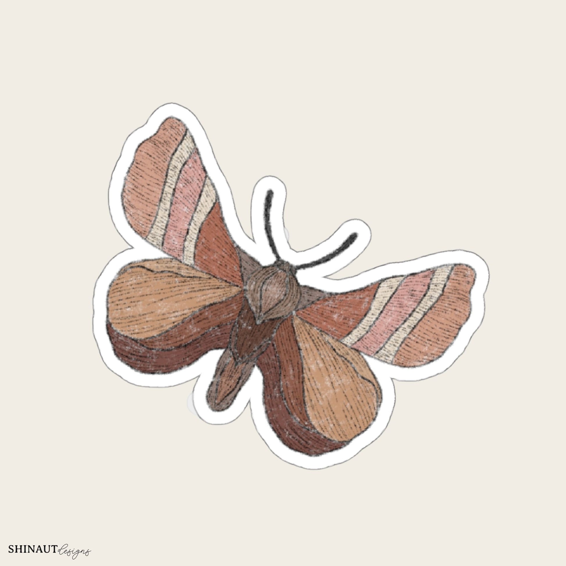 eastern tent caterpillar garden moths die-cut sticker