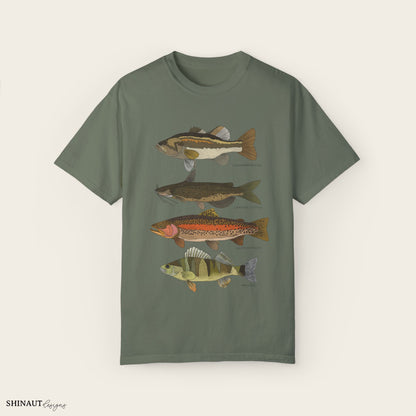 freshwater fish t-shirt in moss