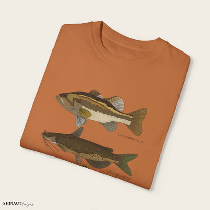 freshwater fish t-shirt in yam folded