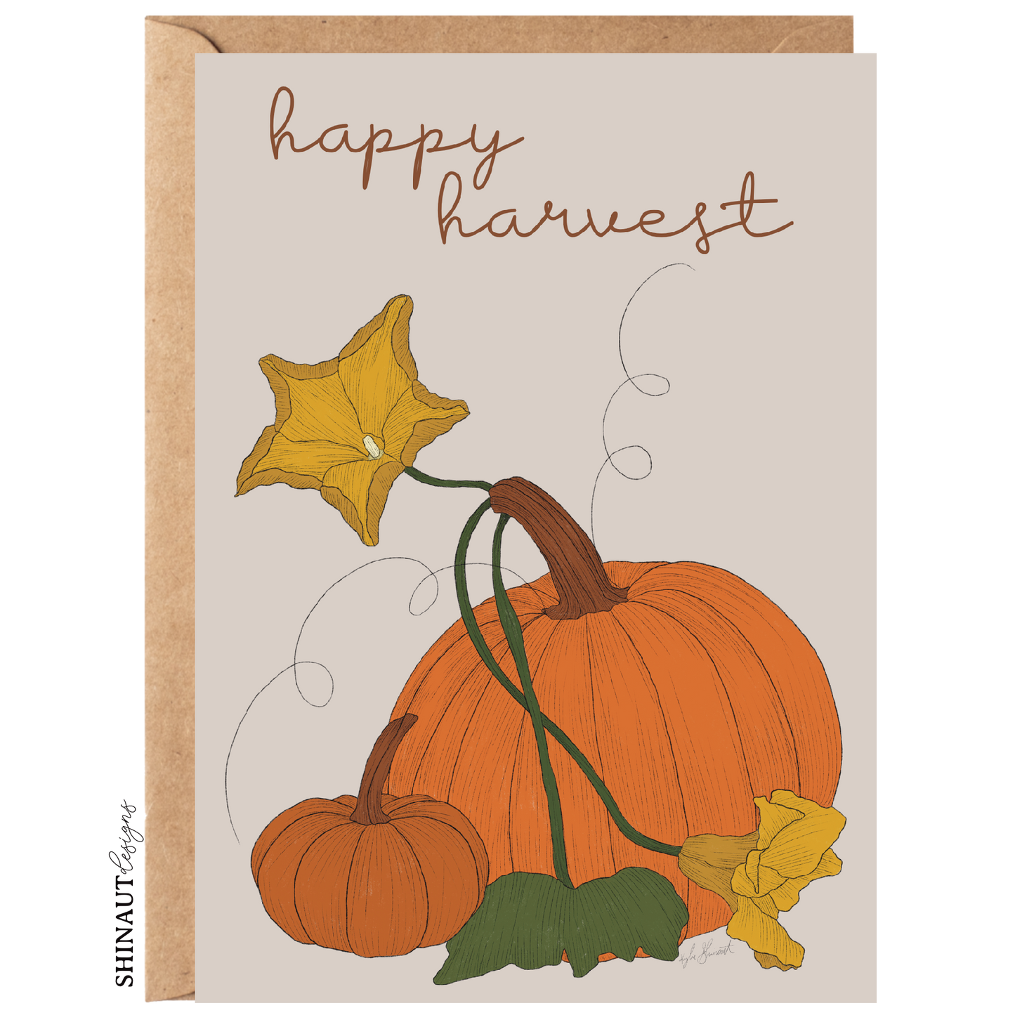 happy harvest greeting card front