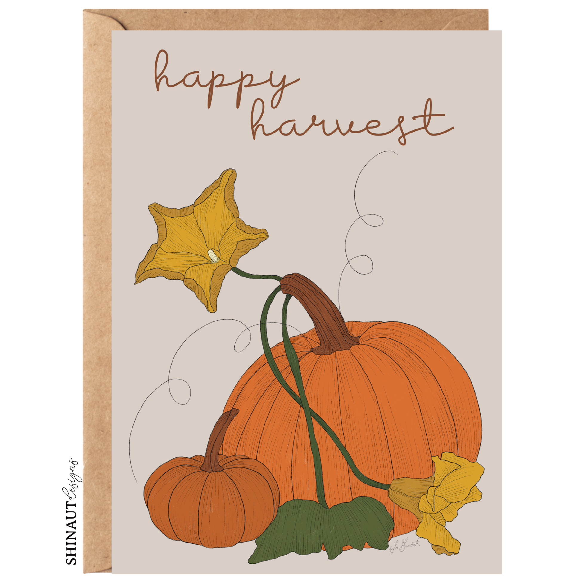 happy harvest greeting card front