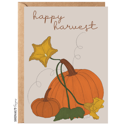 happy harvest greeting card front