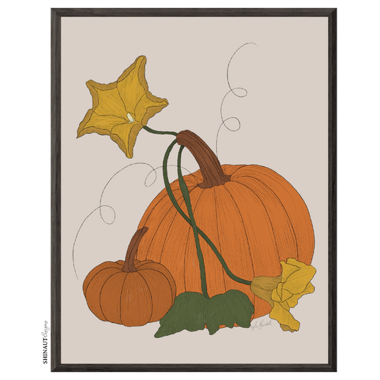 harvesting the pumpkin patch art print