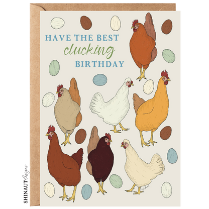 have the best clucking birthday chicken greeting card with kraft envelope