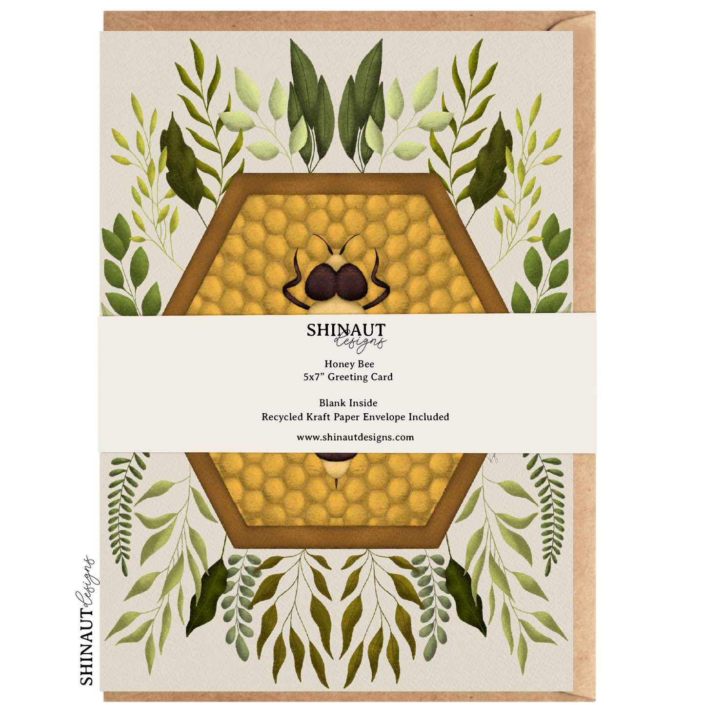 honey bee greeting card packaging