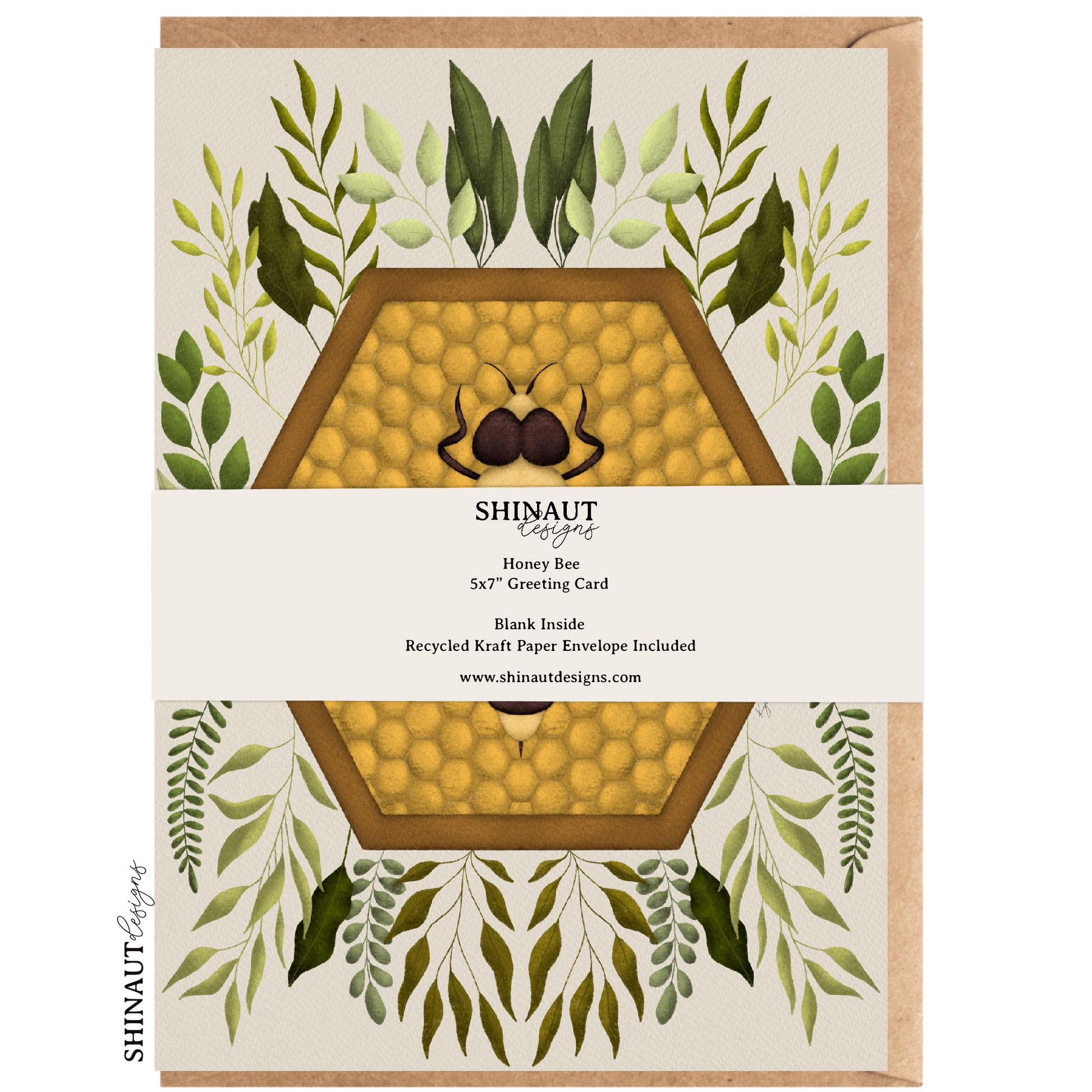 honey bee greeting card packaging