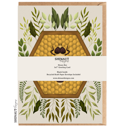 honey bee greeting card packaging