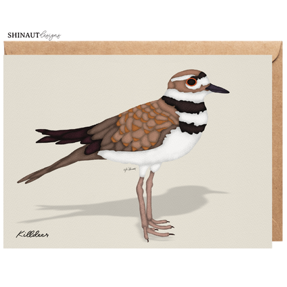 killdeer greeting card with kraft envelope