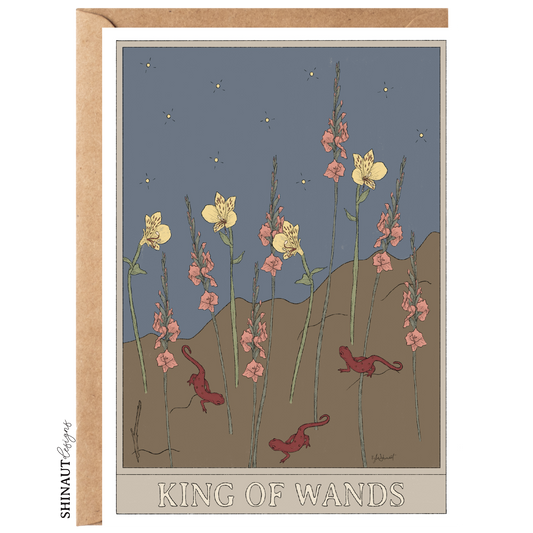 king of wands greeting card with kraft envelope