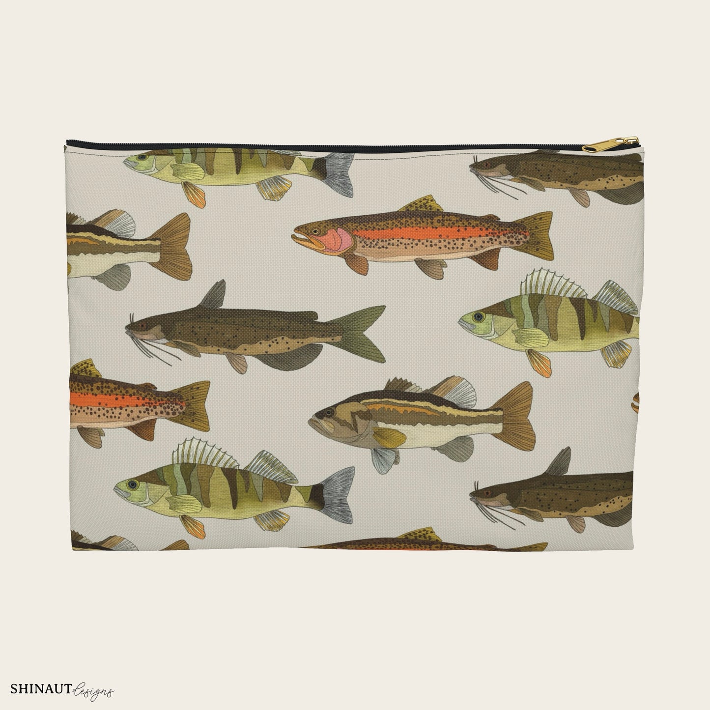 large freshwater fish pencil pouch