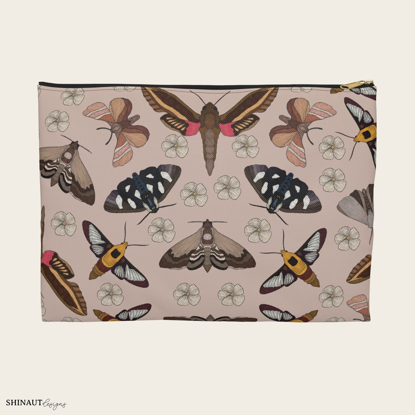 large garden moths pencil pouch