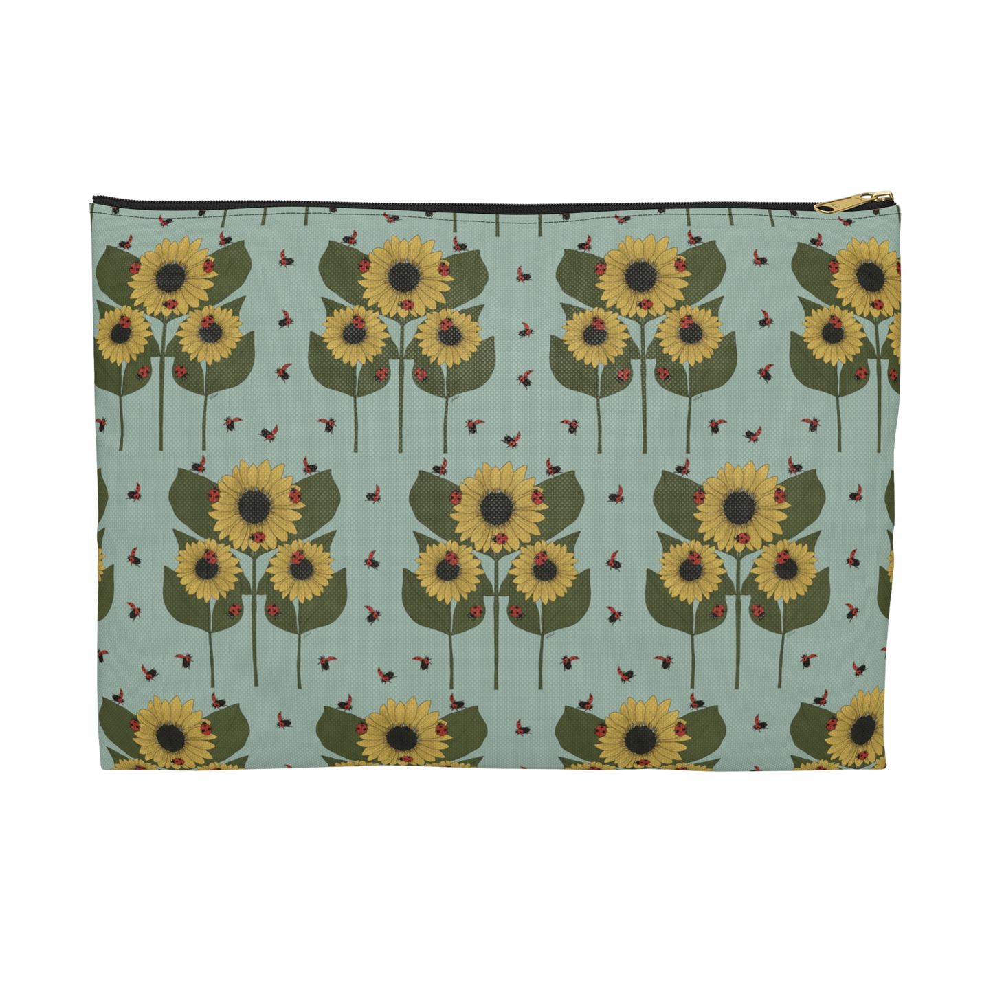 large sunflower plant pencil pouch 