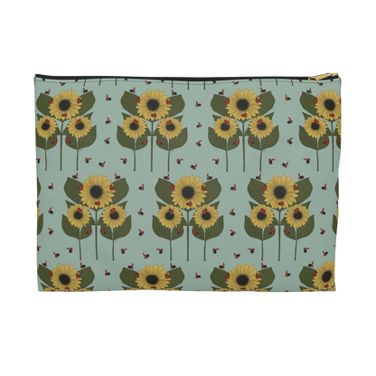 large sunflower plant pencil pouch 