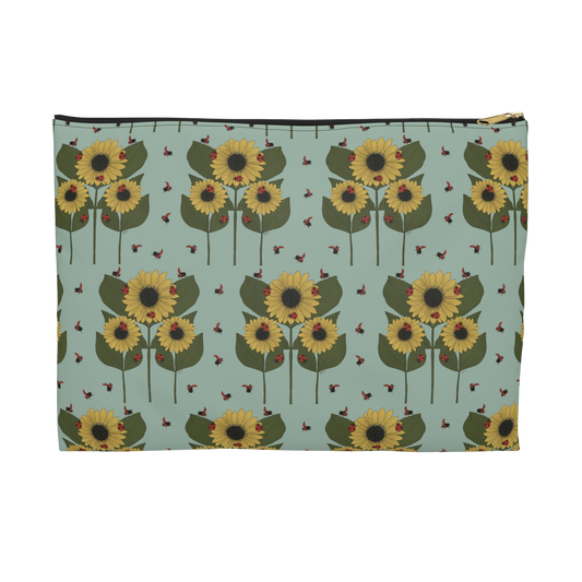 large sunflower plant pencil pouch 