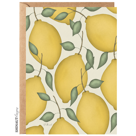 lemon bunch greeting card with kraft envelope