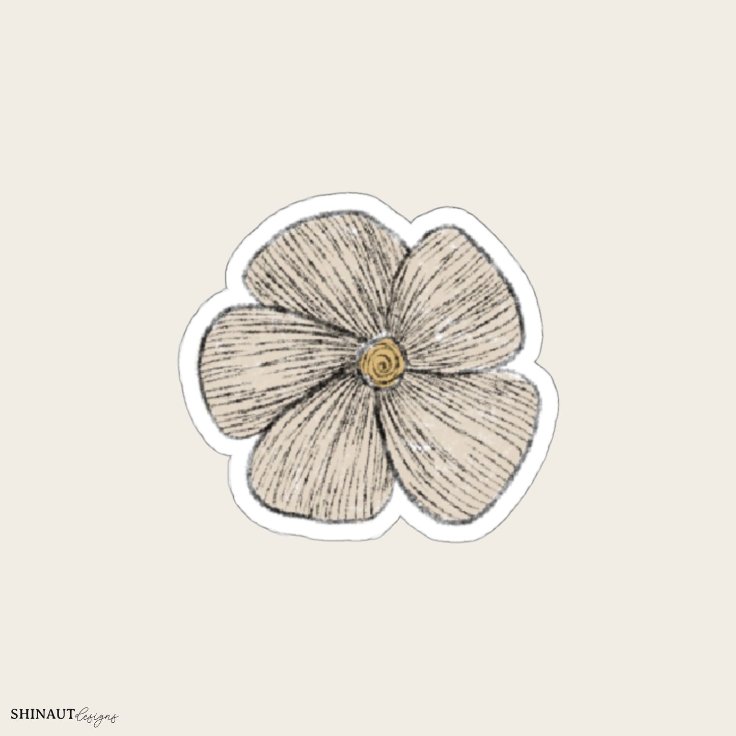 little white flower garden moths die-cut sticker