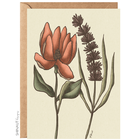 Magnolia & Lavender Greeting Card