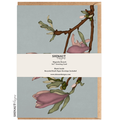 magnolia branch greeting card packaging