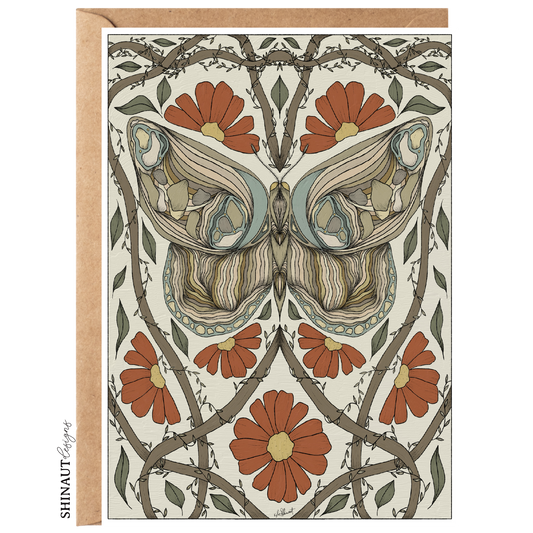 Imperfect Moth Nouveau Greeting Card