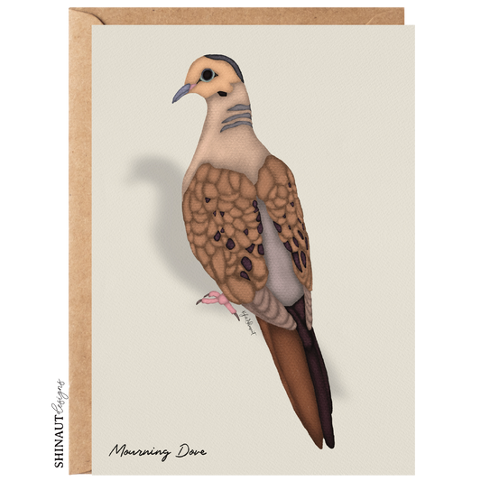 mourning dove greeting card with kraft envelope