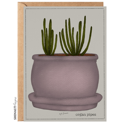 organ pipes greeting card with kraft envelope