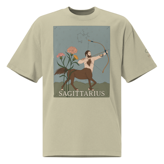 Sagittarius Zodiac - Oversized faded t-shirt