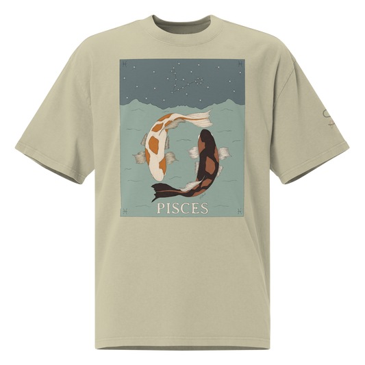 Pisces Zodiac - Oversized faded t-shirt