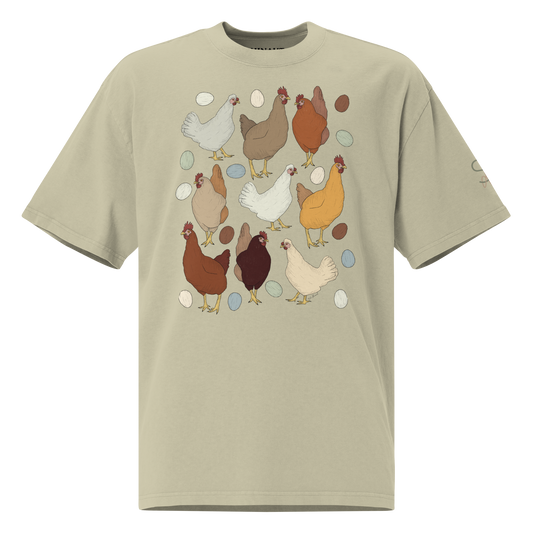 The Chicken or The Egg Oversized faded t-shirt