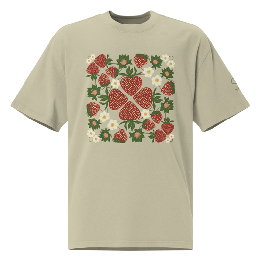 Strawberry Blooms Oversized faded t-shirt