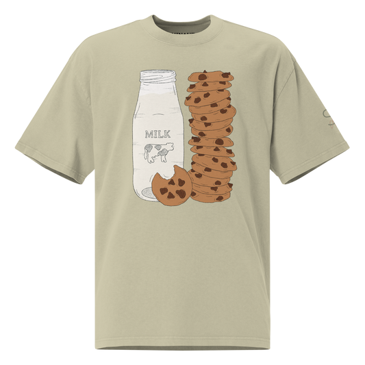 Milk and Cookies Oversized faded t-shirt