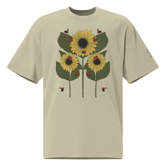 Sunflower & Ladybug Nouveau Oversized faded t-shirt