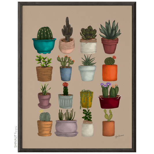 Potted Cacti & Succulents Art Print
