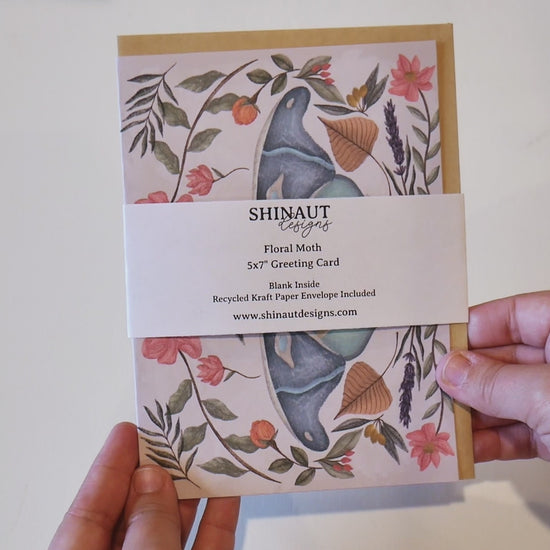 floral moth greeting card video