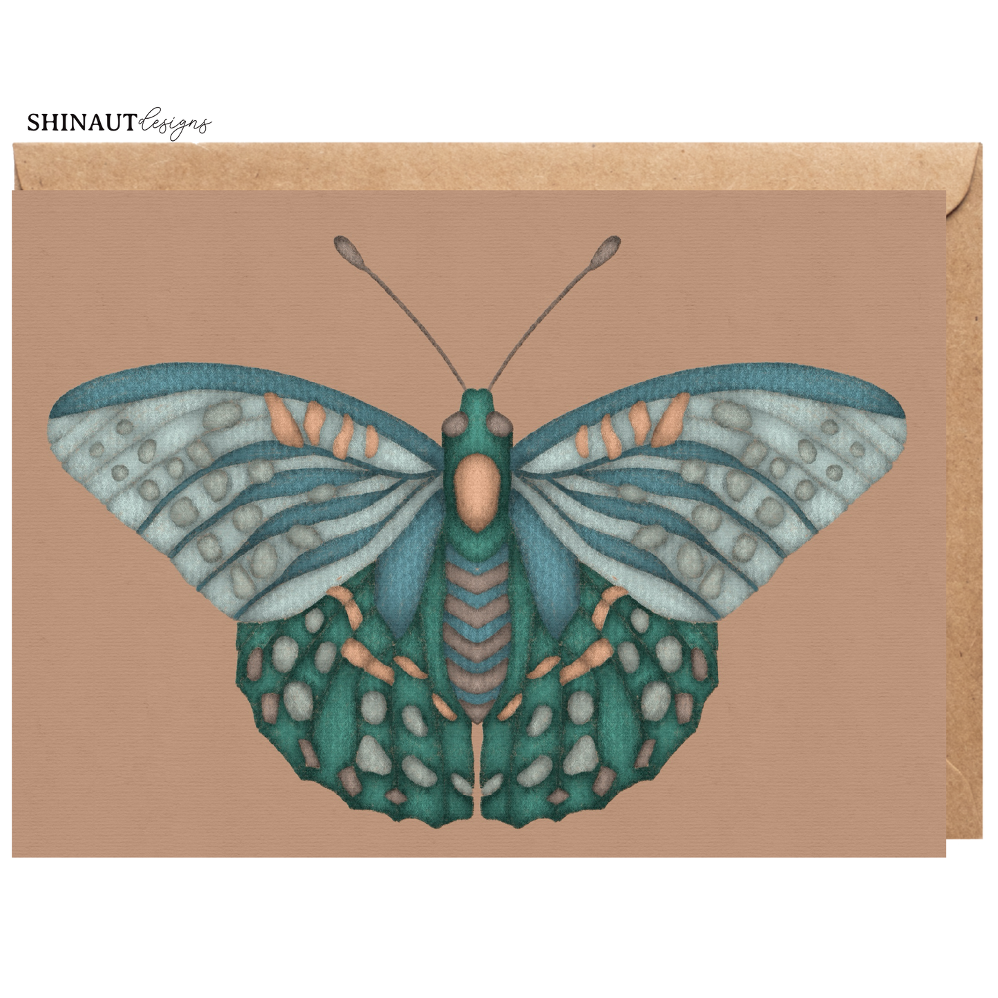 Imperfect Sea Glass Butterfly Greeting Card