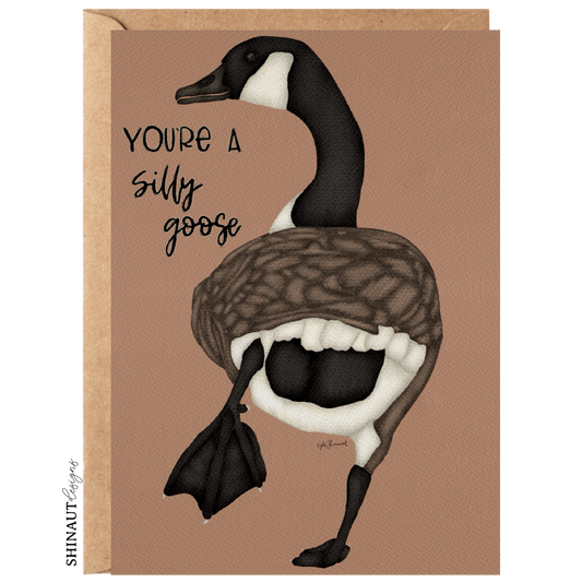 silly goose greeting card with kraft envelope