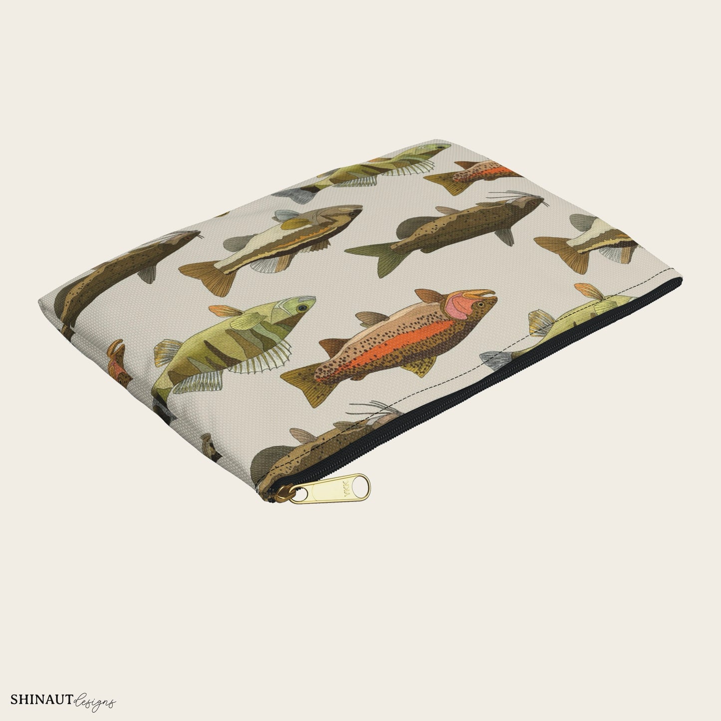 small freshwater fish pencil pouch angled