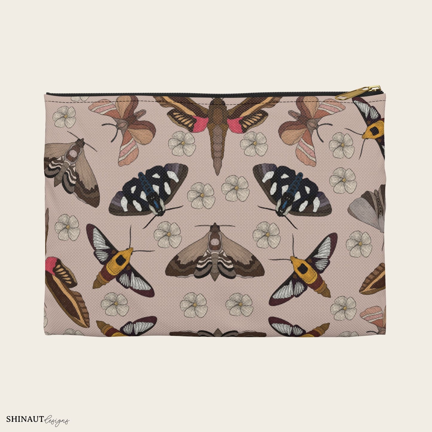 small garden moths pencil pouch