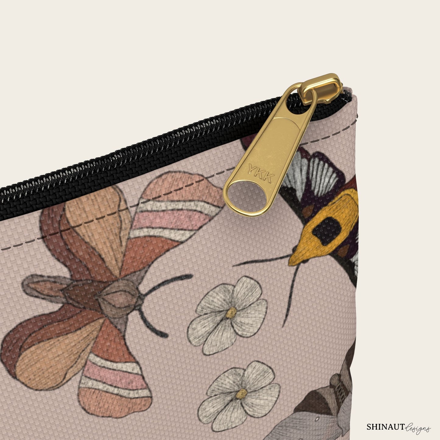 small garden moths pencil pouch zipper