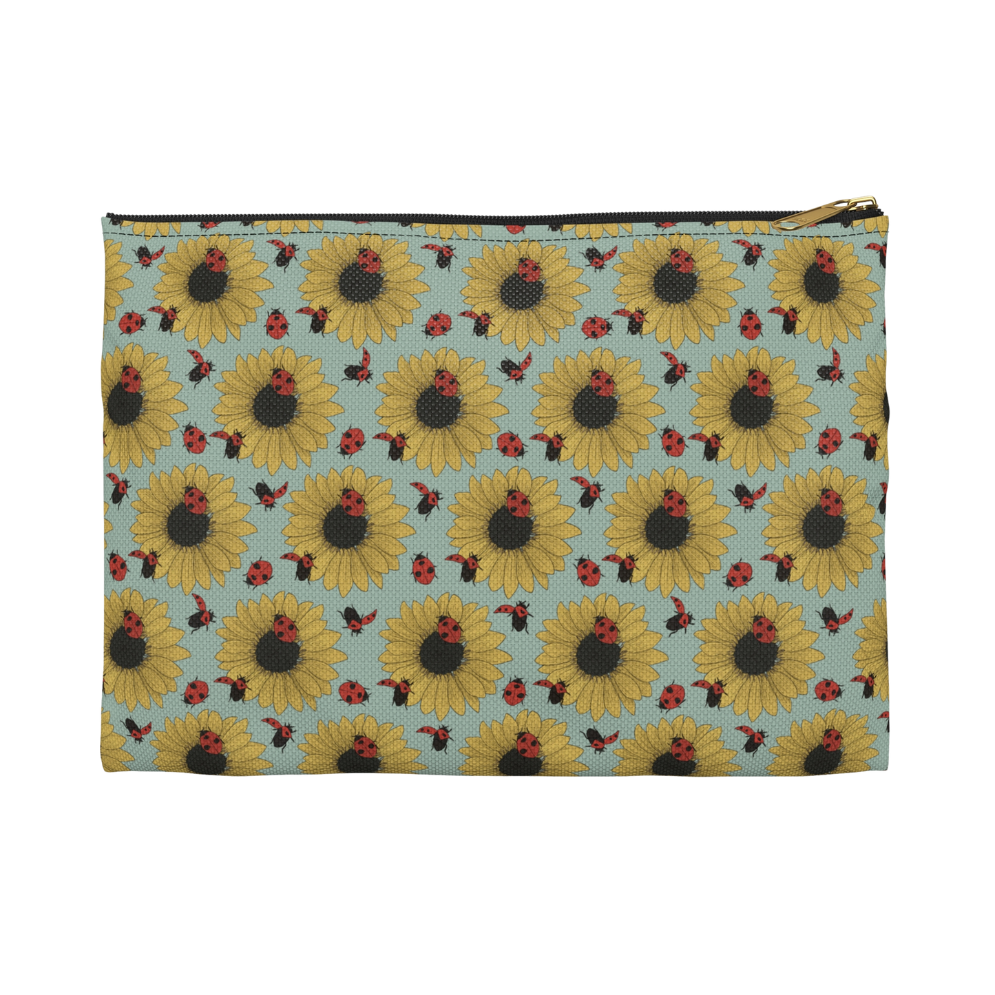 small sunflowers & ladybugs pencil pouch