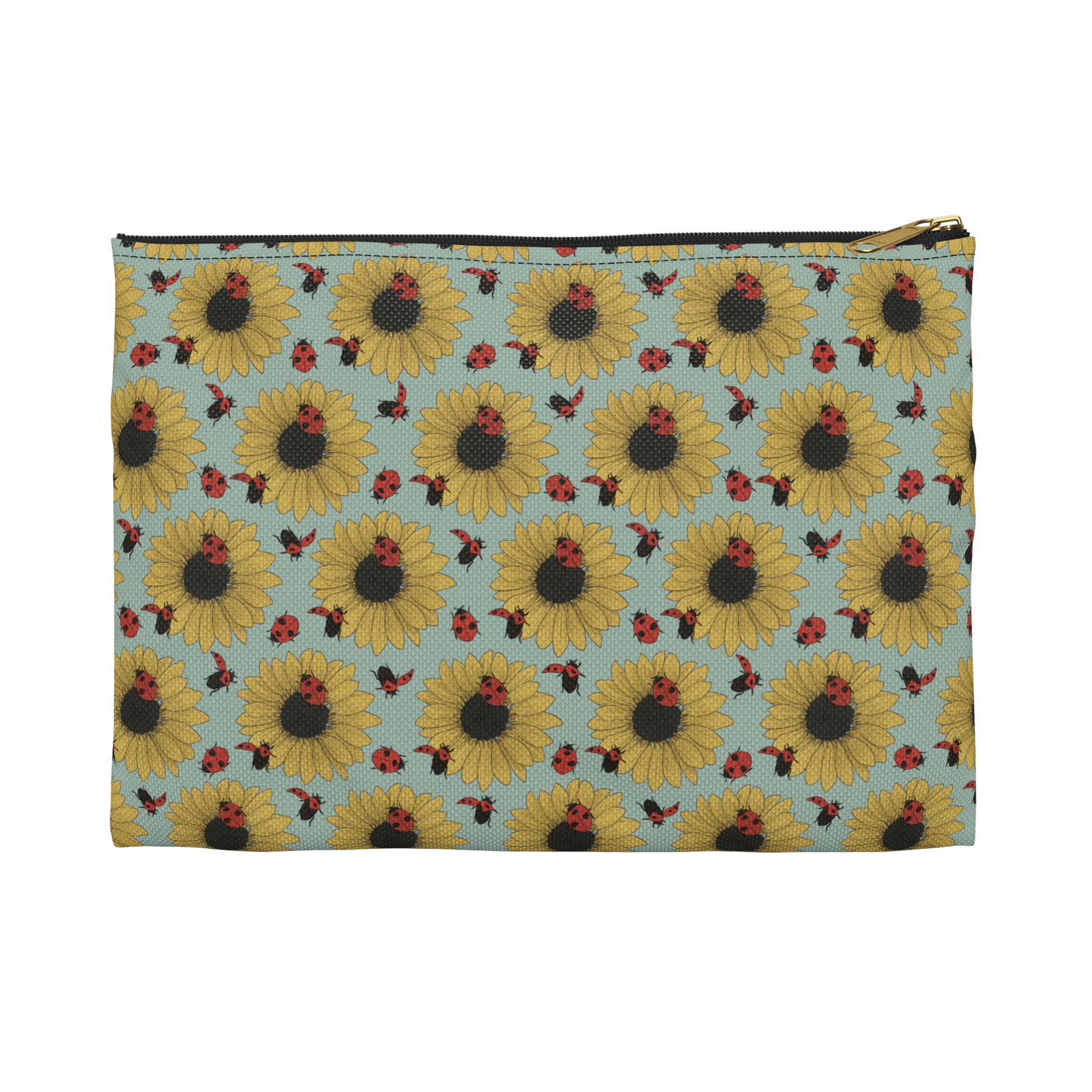 small sunflowers & ladybugs pencil pouch