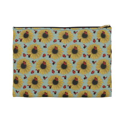 small sunflowers & ladybugs pencil pouch