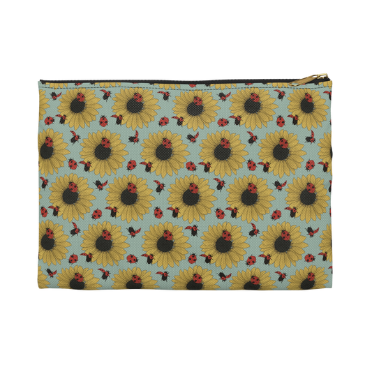 small sunflowers & ladybugs pencil pouch