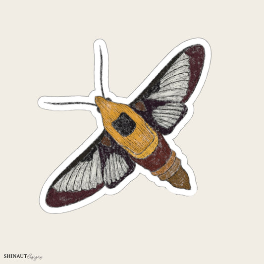 snowberry clearwing garden moths die-cut sticker