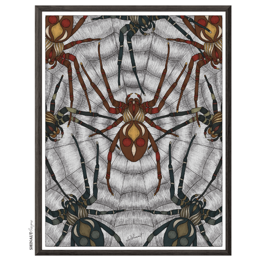 spiderweb nouveau art print in black picture frame