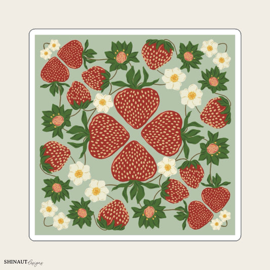 strawberry bush die cut sticker